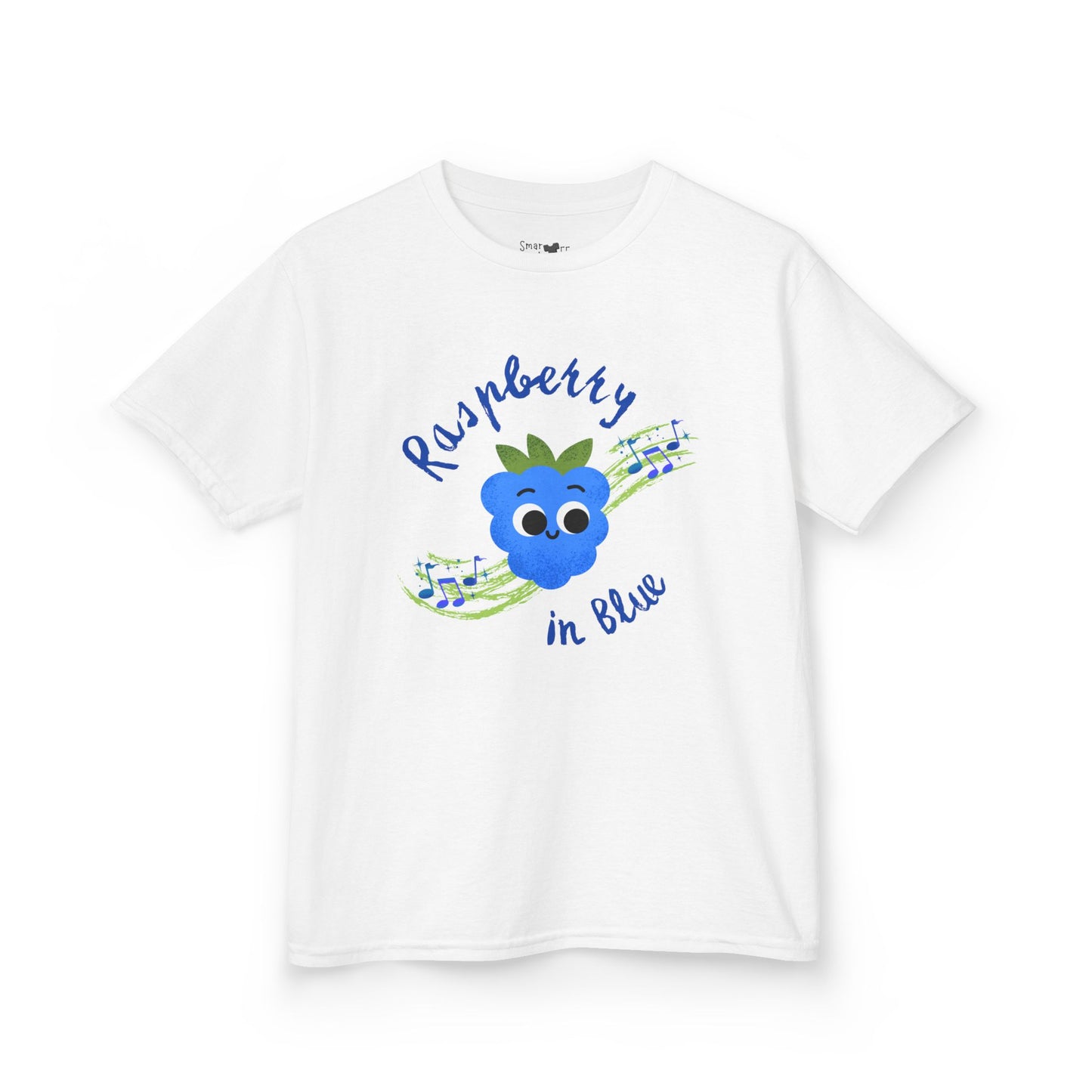 Kids 'Rhapsody in Blue' Raspberry Pun Tee, Cute Kids Shirt, Fun Gift for Children, Summer Outfit, Birthday Gift, Playdate Attire