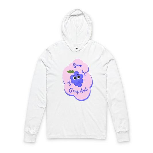 Grateful Unisex Hooded Long Sleeve Shirt, Cozy Gift for Friends, Motivational Apparel, Everyday Comfort Wear, Casual Layering Top