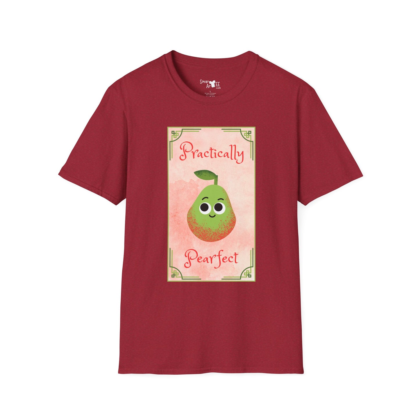 Practically Pearfect Unisex Softstyle T-Shirt - Cute Fruit Graphic Tee for Fun Occasions, Funny Fruit Pun, Great Gift Idea