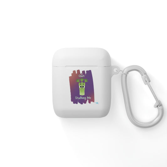 Colorful AirPods Case Cover, Funny Quit Stalking Me Pun, Quirky Accessory for Music Lovers, Unique Gift for Students, Cute Protective Case