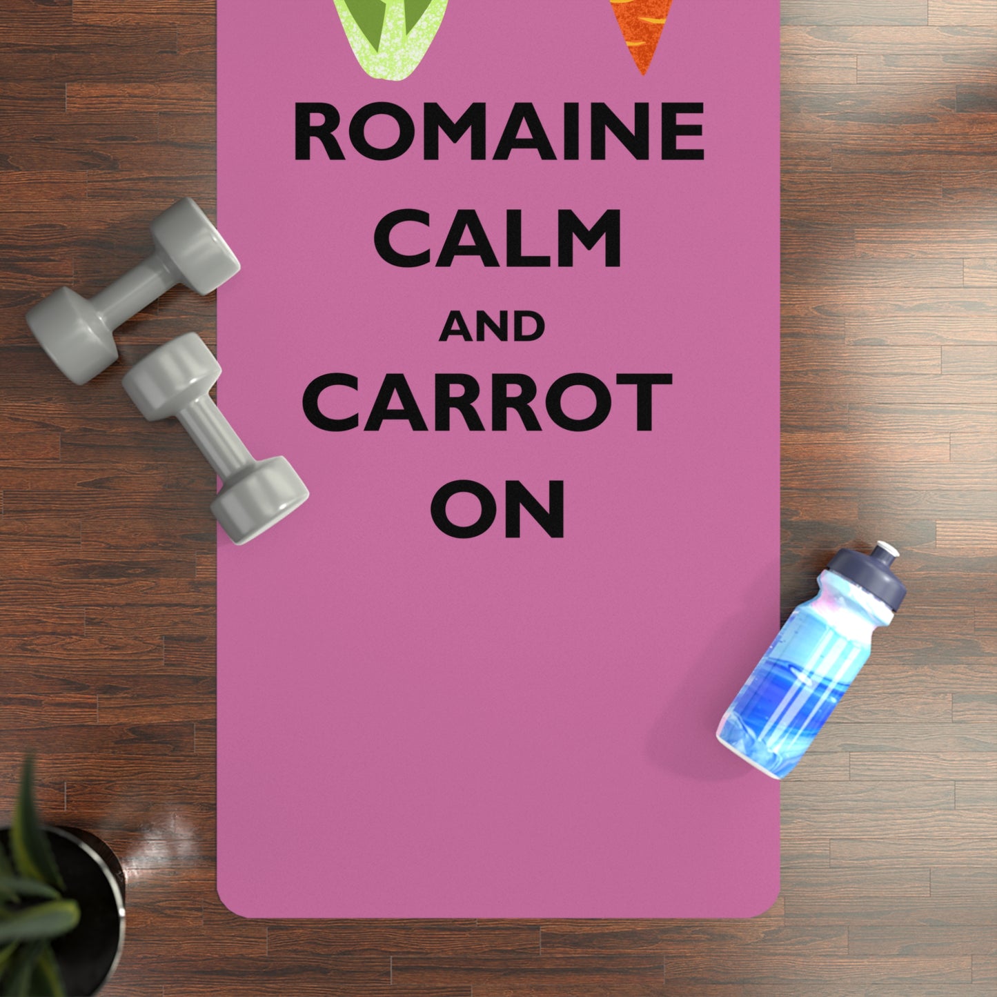 Whimsical Rubber Yoga Mat - Romaine Calm and Carrot On | Fun Exercise Mat for Yoga Lovers, Fitness, Meditation, Gift for Vegans, Home [...]