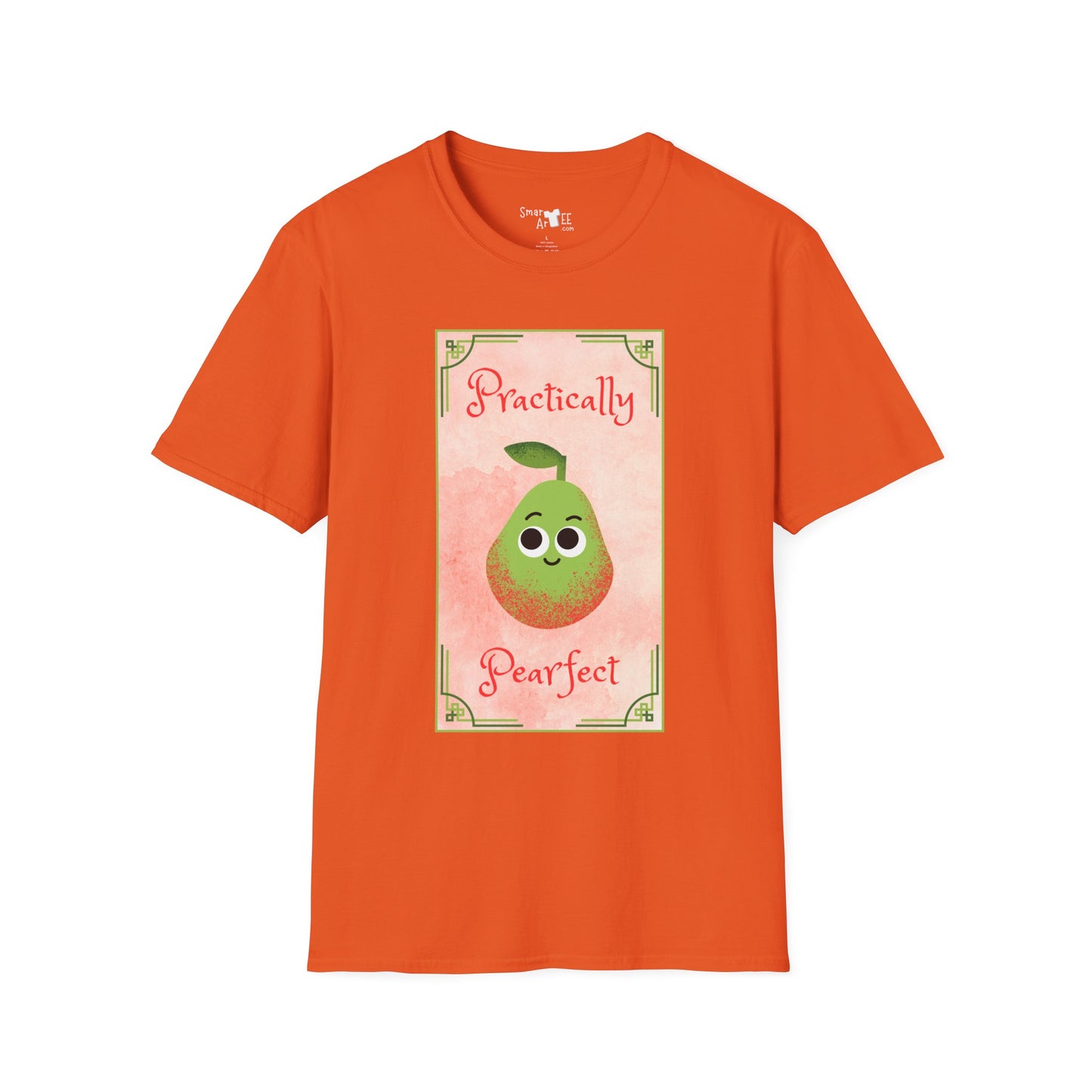 Practically Pearfect Unisex Softstyle T-Shirt - Cute Fruit Graphic Tee for Fun Occasions, Funny Fruit Pun, Great Gift Idea