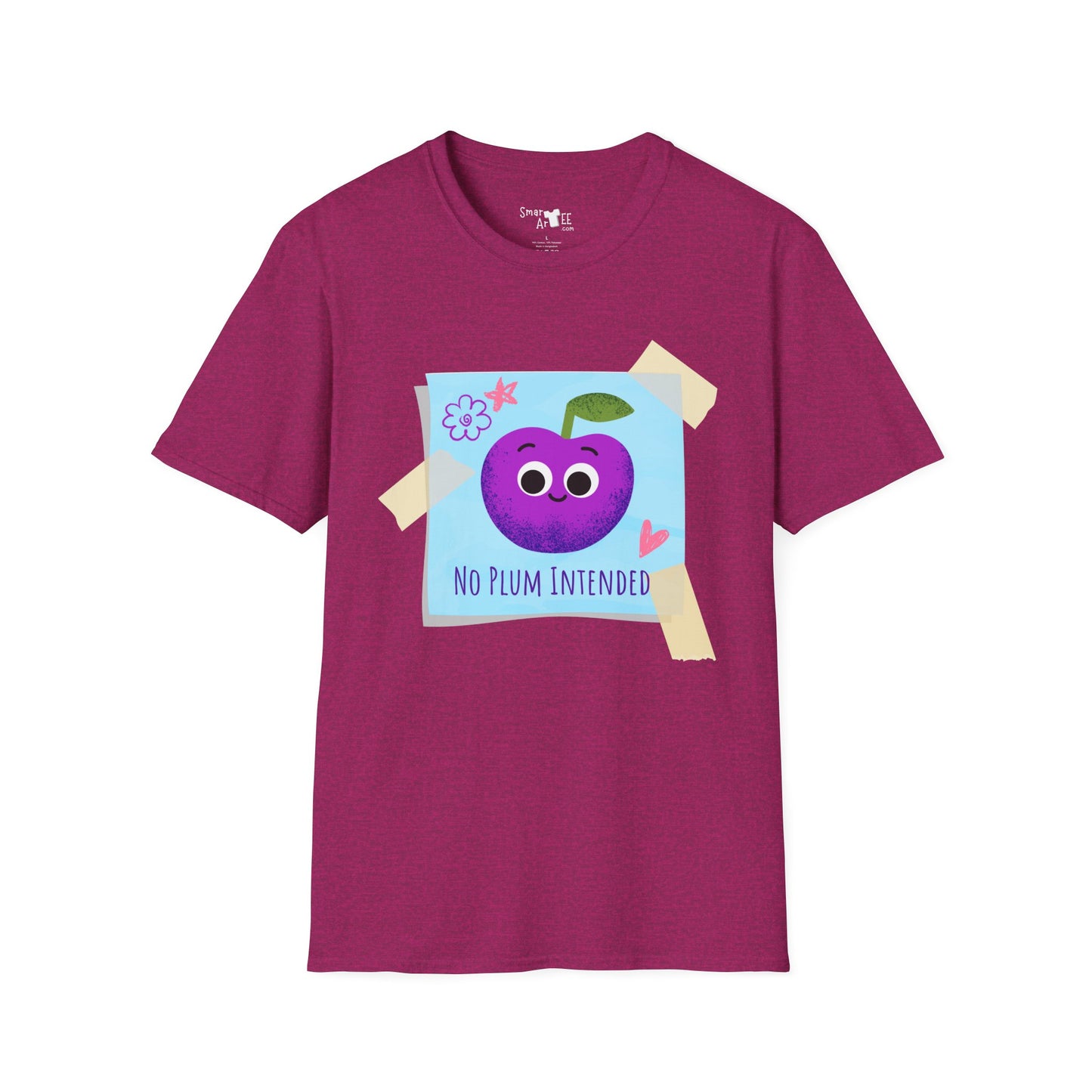 Cute No Plum Intended Unisex Softstyle T-Shirt, Great For Fruit Lovers, Funny Fruit Pun