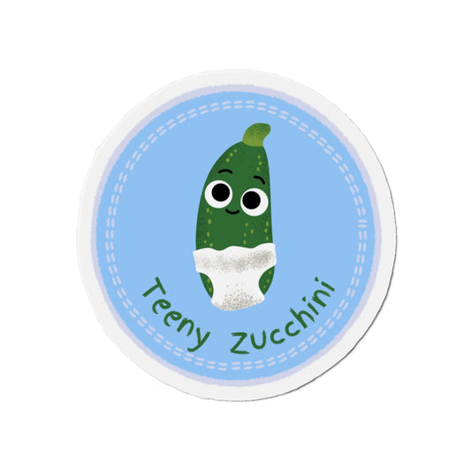 Teeny Zucchini Die-Cut Magnets, Cute Kitchen Decor, Fun Gifts for Veggie Lovers, Refrigerator Magnet, Whimsical Home Accents