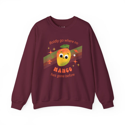 Mango Adventure Crewneck Sweatshirt, Cute Mango Sweatshirt, Fun Fruit Pun Apparel, Perfect Gift for Friends