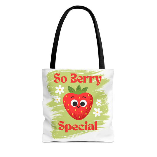 Cute Strawberry Tote Bag - So Berry Special, Tote, Eco-Friendly Bag, Shopper Bag, Beach Bag, Gift for Her