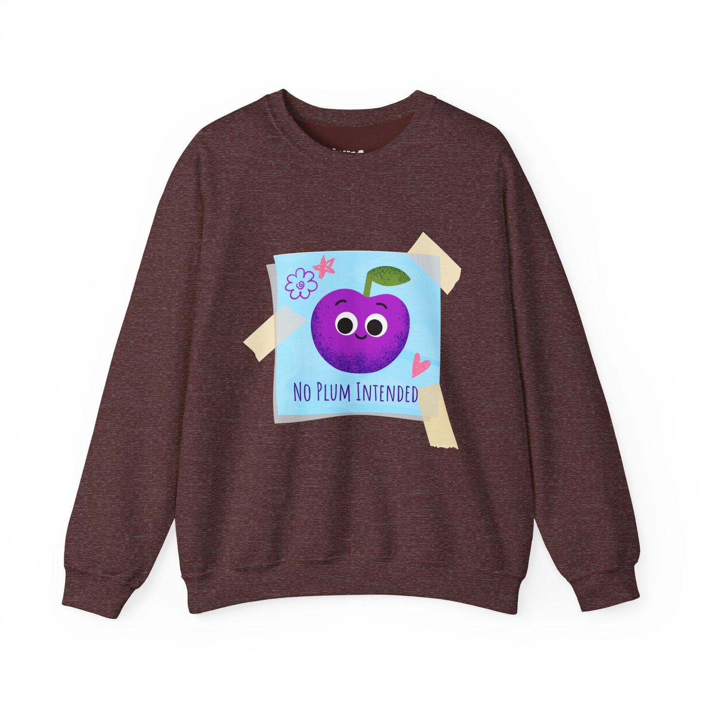 No Plum Intended Crewneck Sweatshirt, Relaxed Style for Everyday Wear, Great Gift Idea, Unisex Sweater