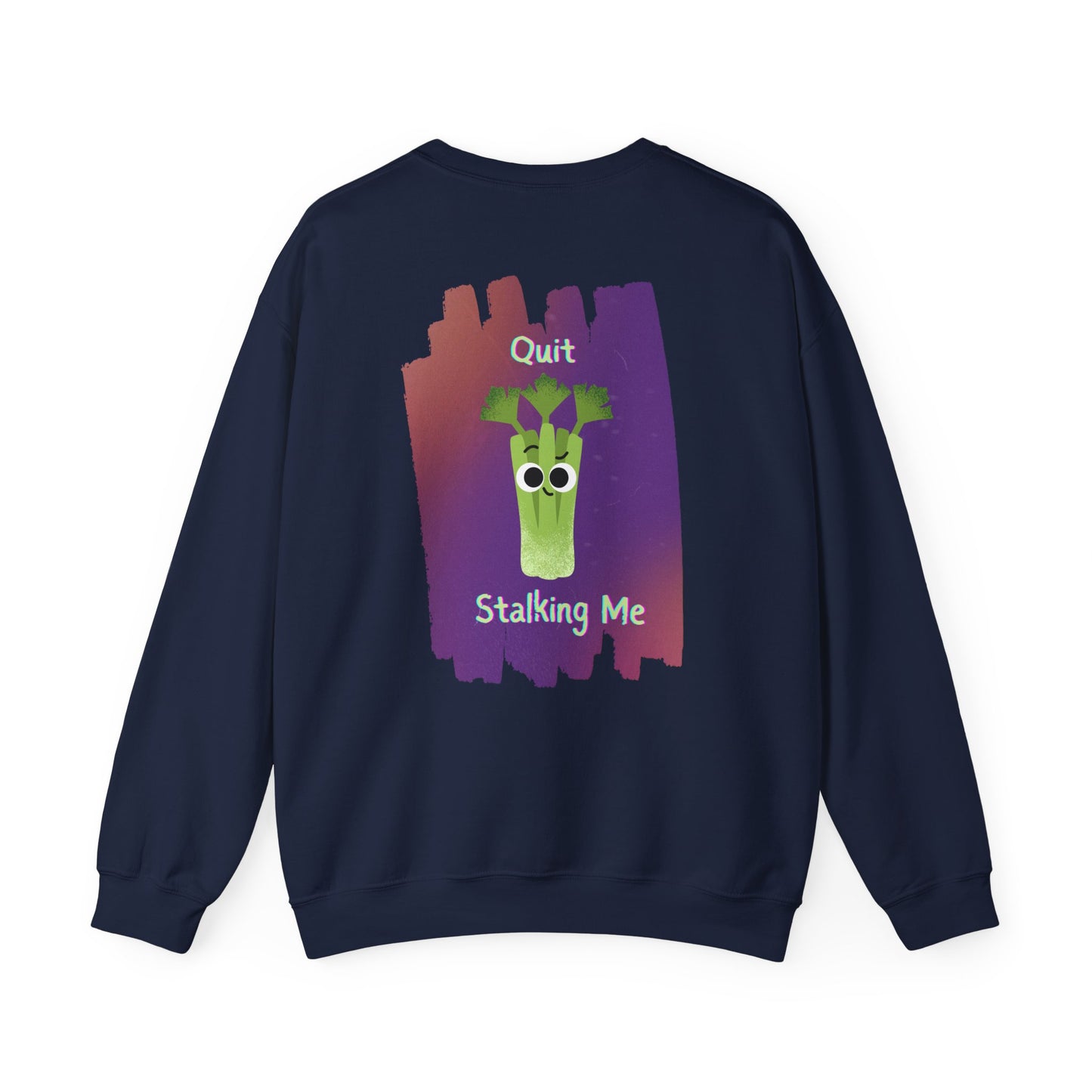 Funny Celery Stalk Pun Sweatshirt, Large Graphic on Back, Cute Celery Graphic on Front, Unisex Crewneck, Funny Sweatshirt, Casual Wear