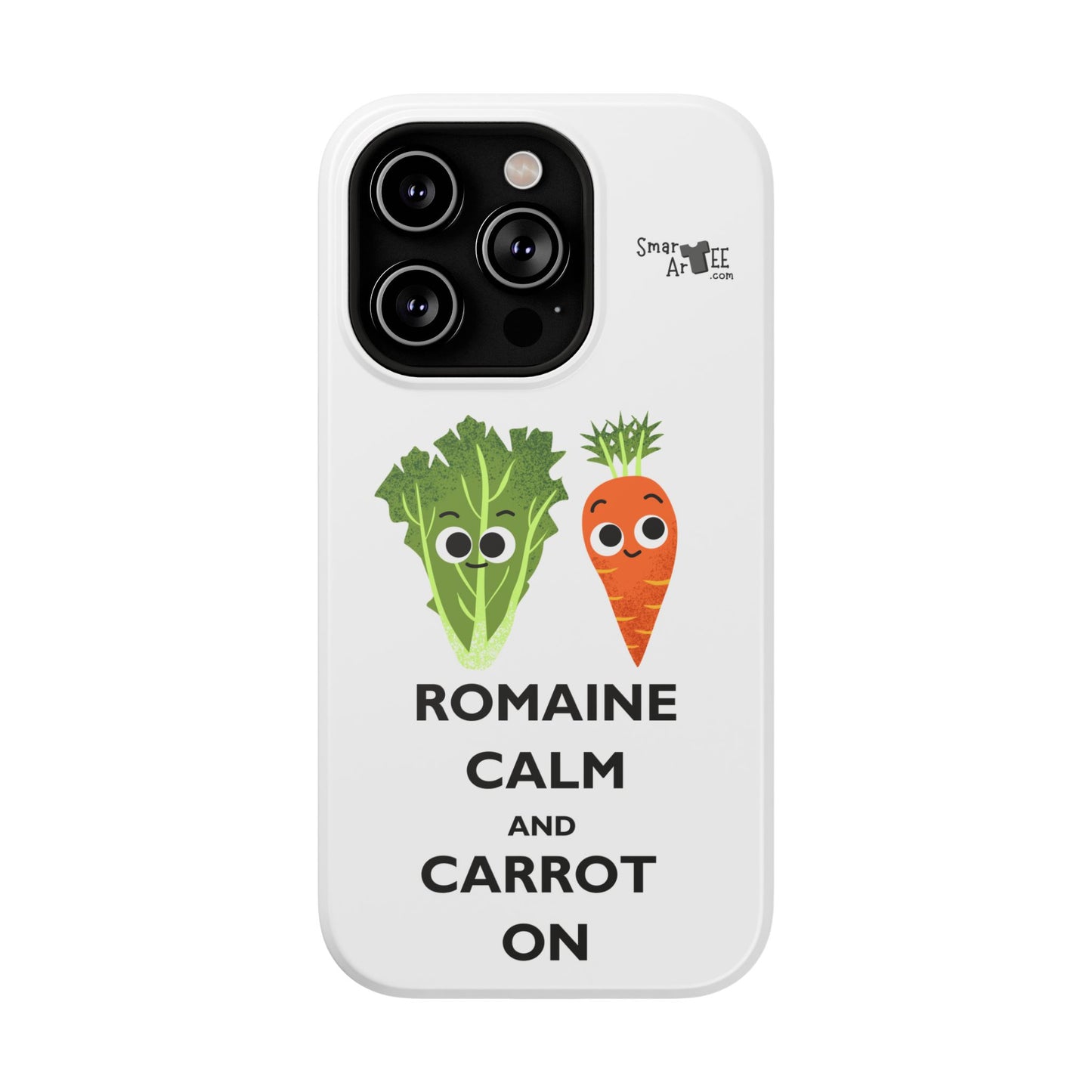 Cute Vegetable Pun Phone Caseca – Romaine Calm and Carrot On, Fun Gift, Kitchen Decor, Quirky, Culinary Passion