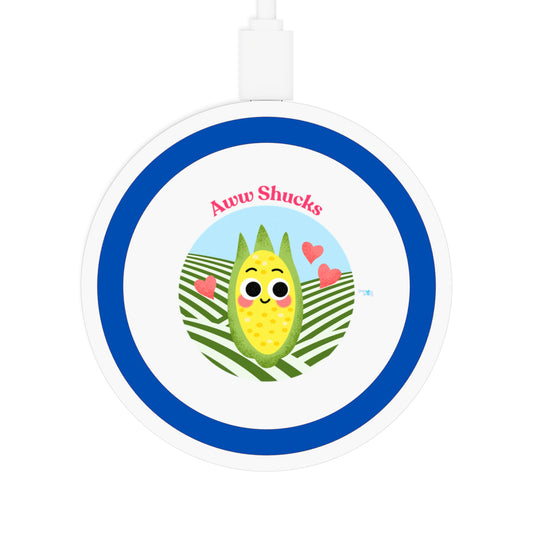Cute Quake Wireless Charging Pad, Aww Shucks, Bundle With Air Pod Case, Gifts for Tech Lovers, Fun Desk Accessories, Unique Holiday Gift