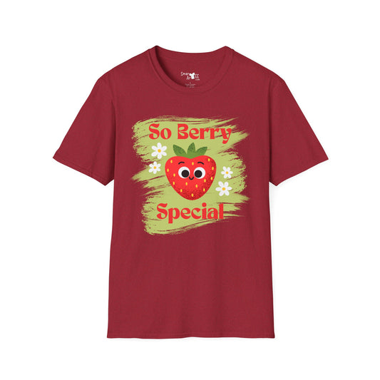 So Berry Special Unisex Softstyle T-Shirt | Cute Strawberry Graphic Pun Tee, Fun Gift for Friends, Summer Vibes, Birthday, Casual Wear