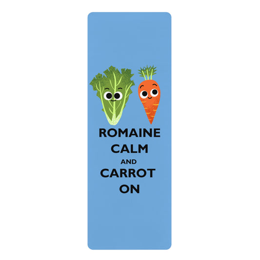 Funny Vegetable Pun Yoga Mat - ROMAINE CALM AND CARROT ON, Workout Mat, Exercise Mat, Gift for Yogis