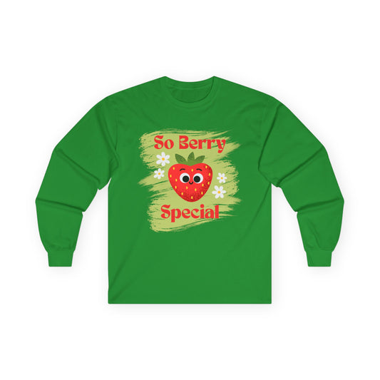 So Berry Special Long Sleeve Tees | Cute Strawberry Graphic Tee, Unisex Family Apparel, Summer, Gift for Friends, Love and Friendship