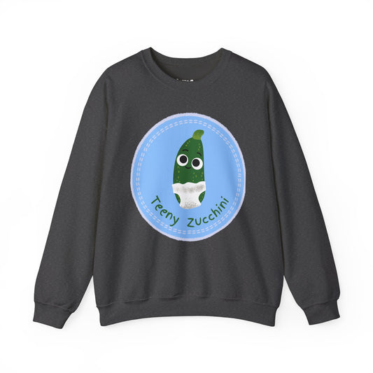 Cute Teeny Zucchini Crewneck Sweatshirt | Funny Gift for Foodies | Cozy Unisex Fashion | Perfect for Gardening Lovers