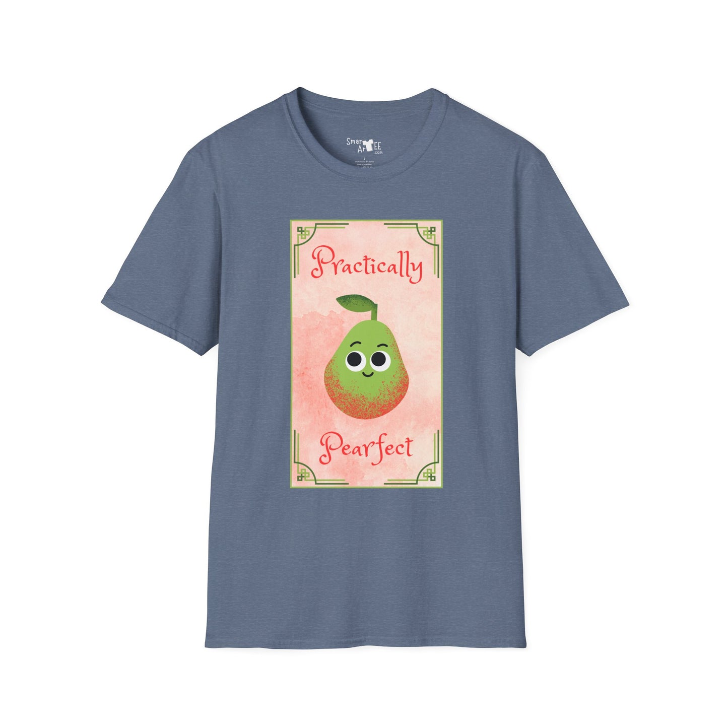 Practically Pearfect Unisex Softstyle T-Shirt - Cute Fruit Graphic Tee for Fun Occasions, Funny Fruit Pun, Great Gift Idea