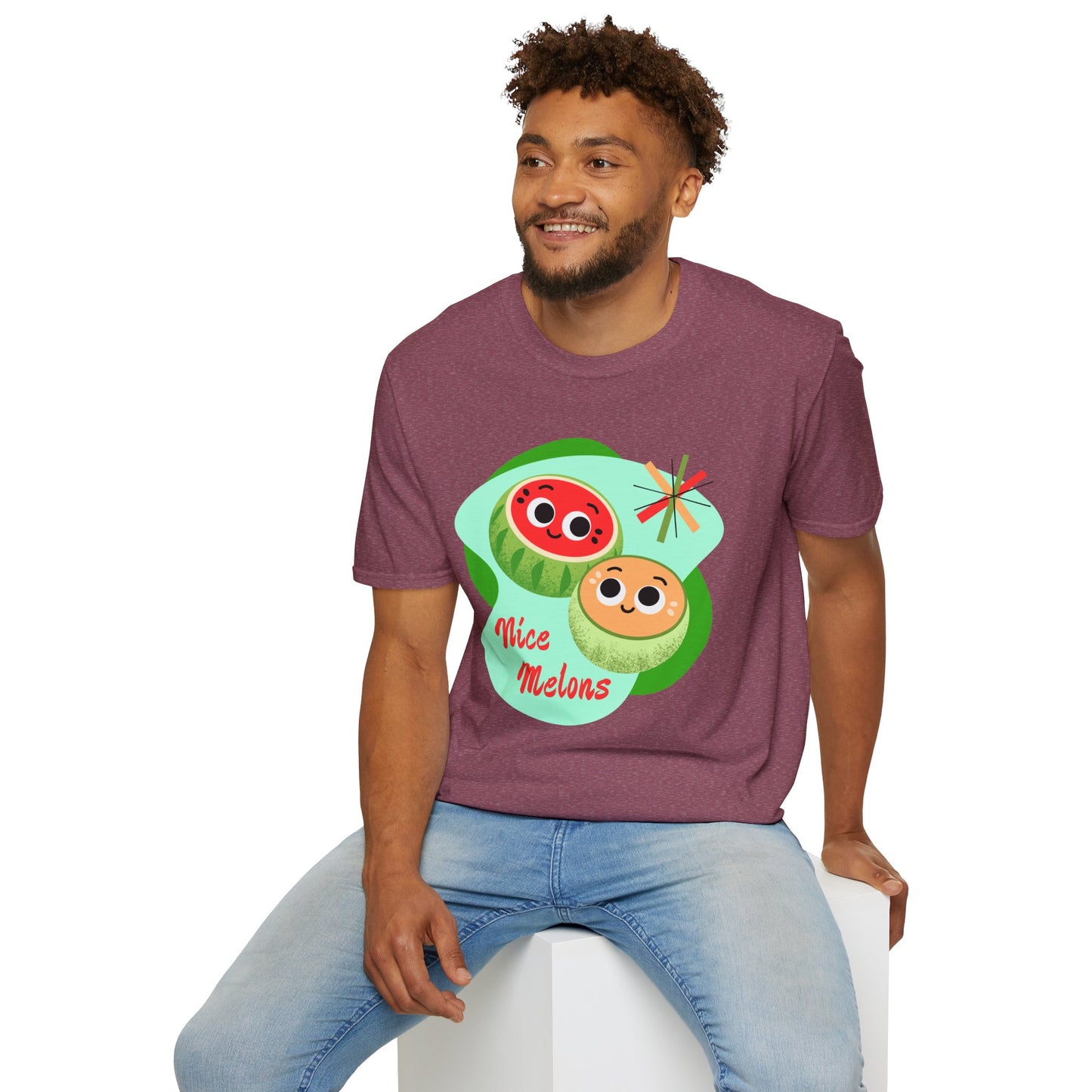 Cute & Fun 'Nice Melons' Unisex Softstyle T-Shirt - Perfect for Summer Vibes & Fruit Lovers, Great Gift Idea
