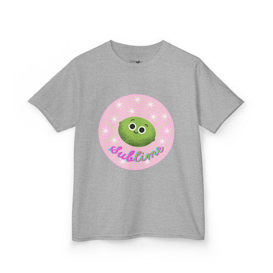 Kids Sublime Tee with Cute Lime Character, Fun Kids Shirt, Gift for Birthdays, Playdates, Summer Outfits, Cute Apparel