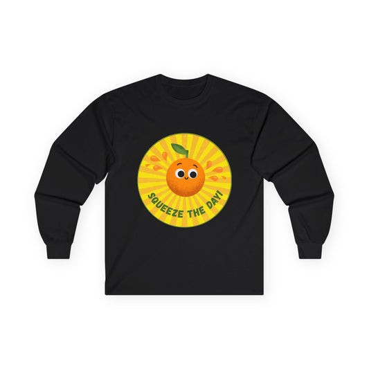 Sunny Vibes Long Sleeve Tees, Unisex Cotton Shirt, Fun Casual Wear, Gift for Fruit Lovers, Summer Style, Weekend Outfit