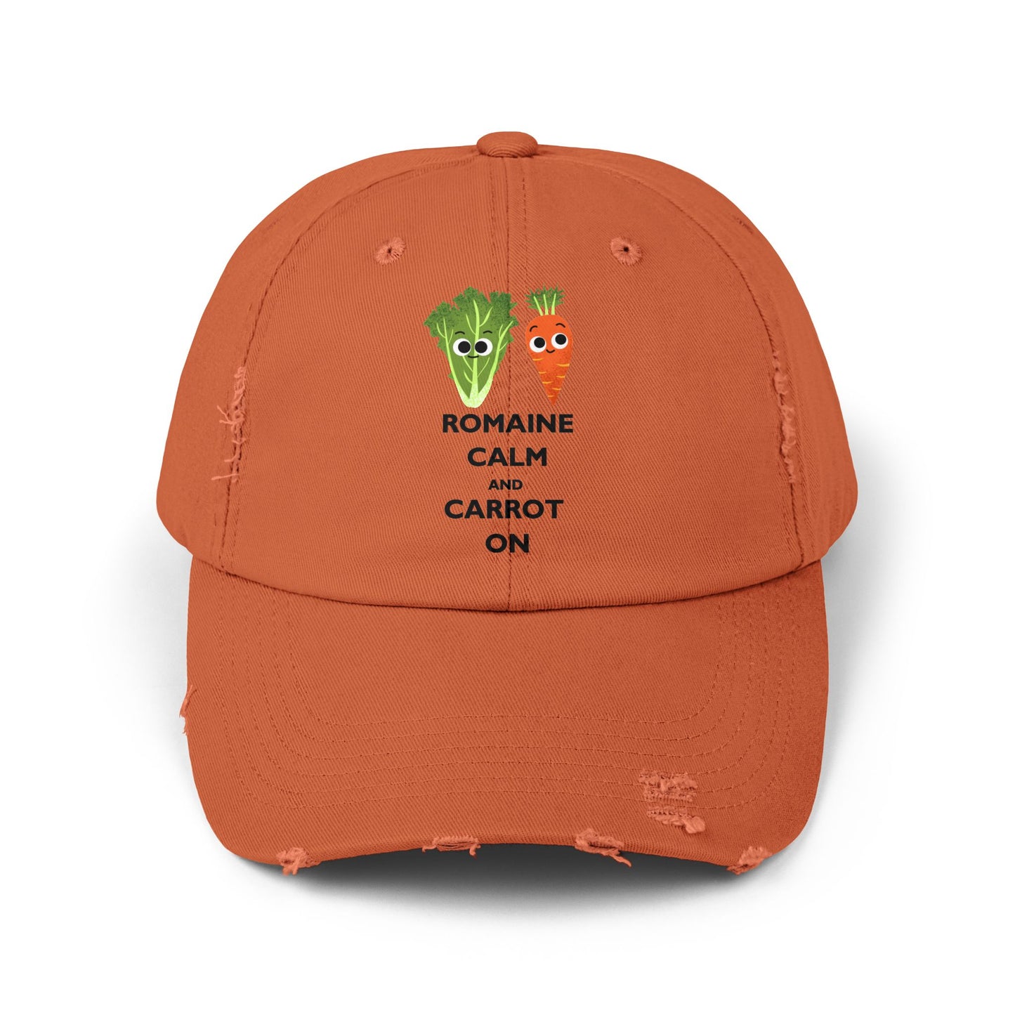 Romaine Calm Distressed Cap, Fun Gardening Hat, Cute Vegetable Cap, Gift for Veggie Lovers, Trendy Farmhouse Accessories