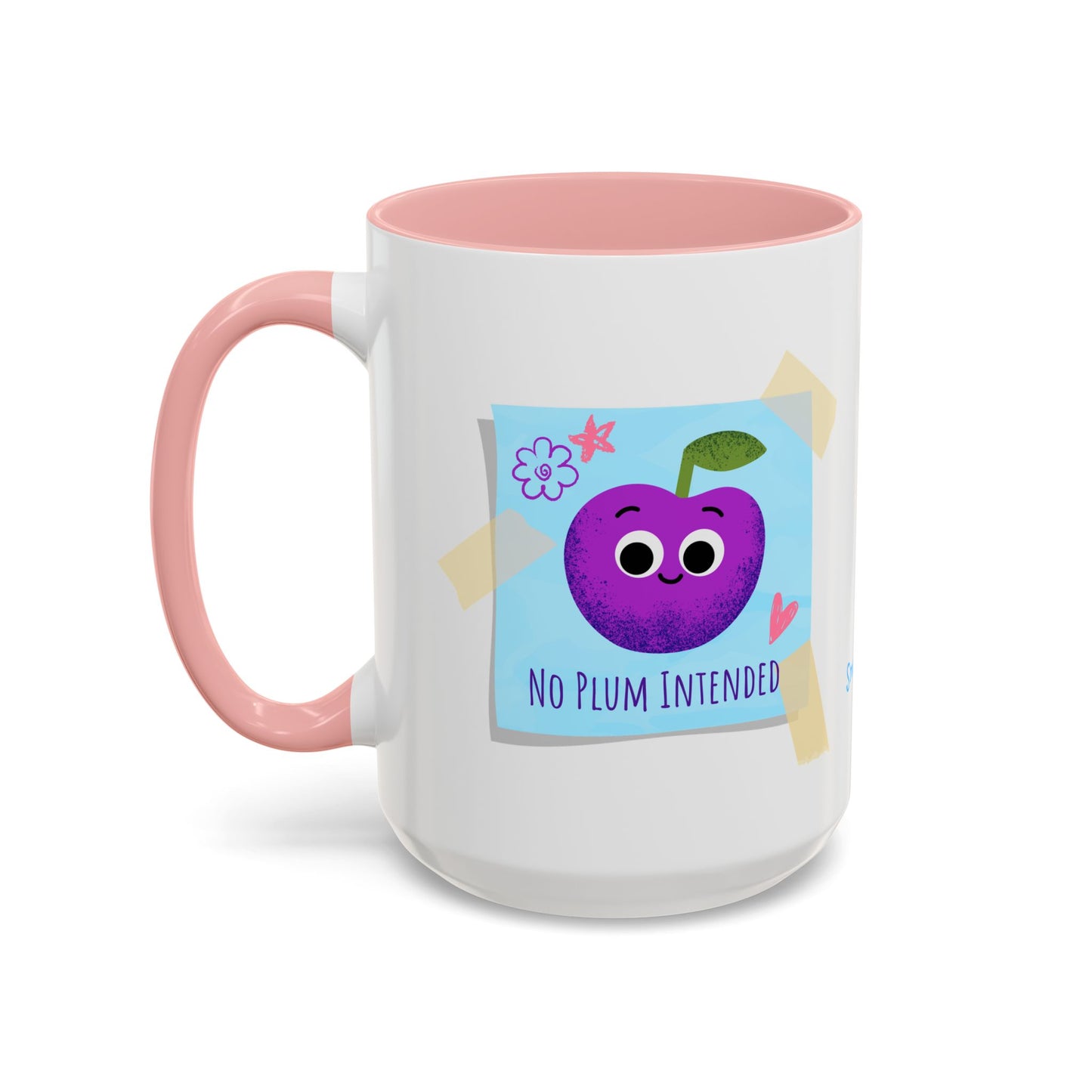 Playful Plum Coffee Mug, Cute Gift for Teachers, Friends, Humor Mug, Fun Kitchen Decor, Unique Cup for Any Occasion