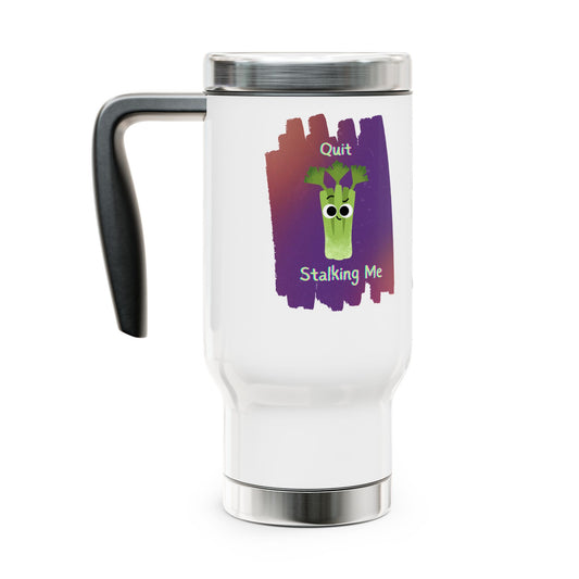 Funny Travel Mug, Quirky Stainless Steel Coffee Cup, Travel Tumbler for Commuters, Gifts for Plant Lovers, Unique Office Mugs