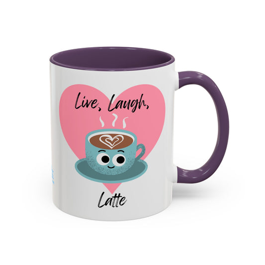 Live Laugh Latte Coffee Mug | Cute Mug, Funny Gift, Hot Beverage Cup, Coffee Lover Gift, Heartwarming Decor