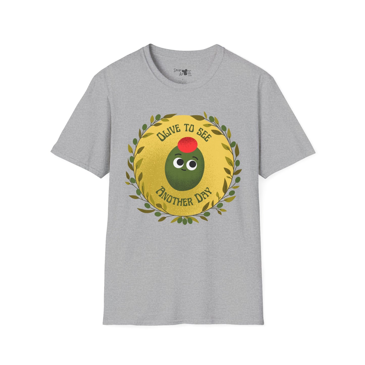 Funny Olive Design Unisex Softstyle T-Shirt - 'Olive to See Another Day' Funny Vegetable Pun, Great Gift Idea, Fun For All