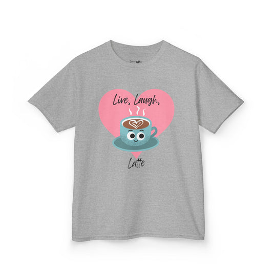 Cute Latte Kids Tee, Kids Cotton Shirt, Coffee Lover Shirt, Live Laugh Love Tee, Fun Gift for Kids