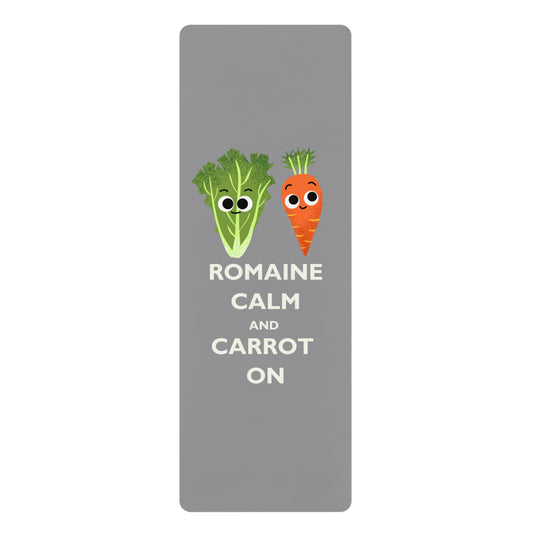 Cute Vegetable Yoga Mat - Romaine Calm and Carrot On, Fitness Gift, Home Gym Decor, Mindfulness Practice, Eco-Friendly Exercise Mat