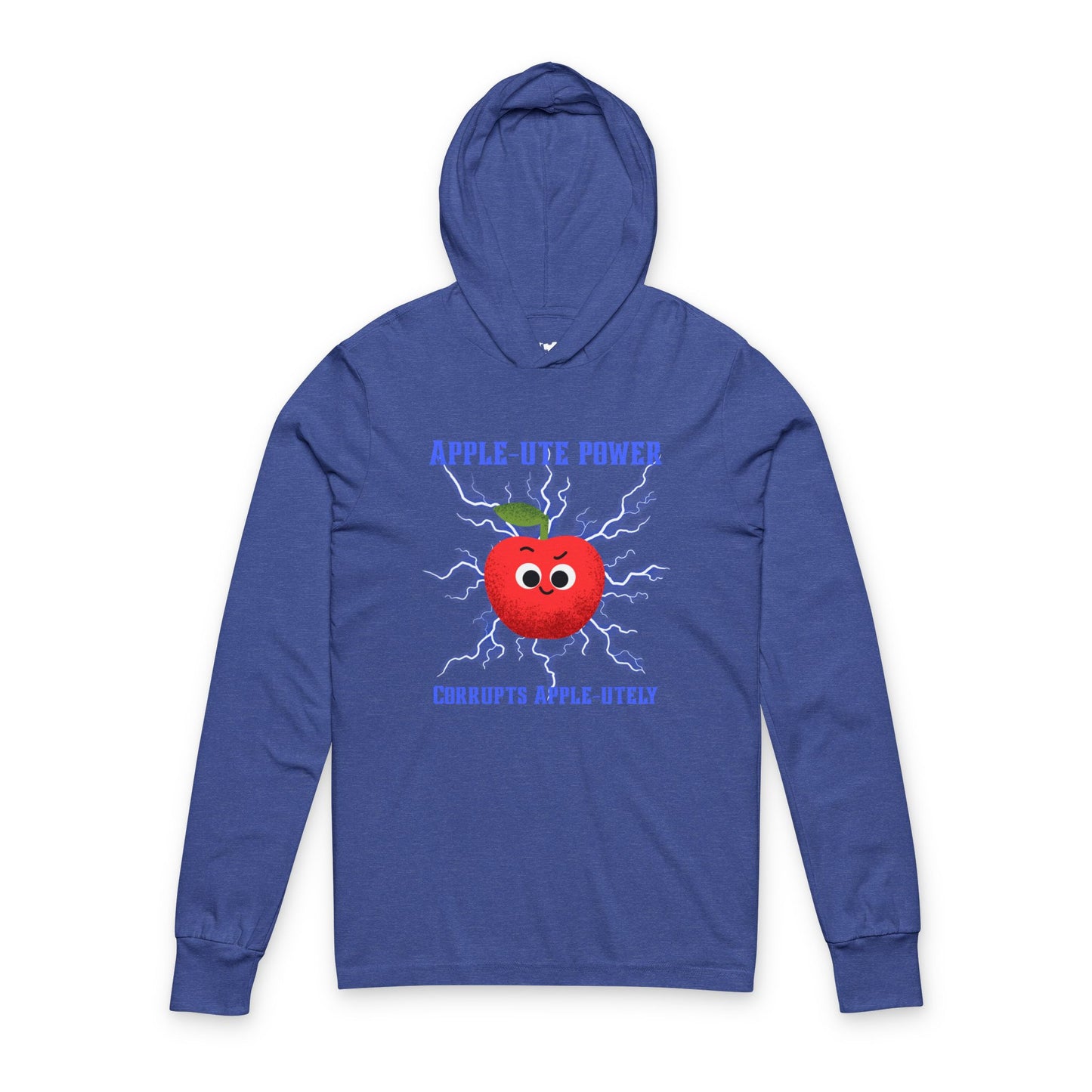 Apple Power Unisex Hooded Long Sleeve Shirt | Cute Fruit Pun, Funny Hooded Pullover, Unique Design