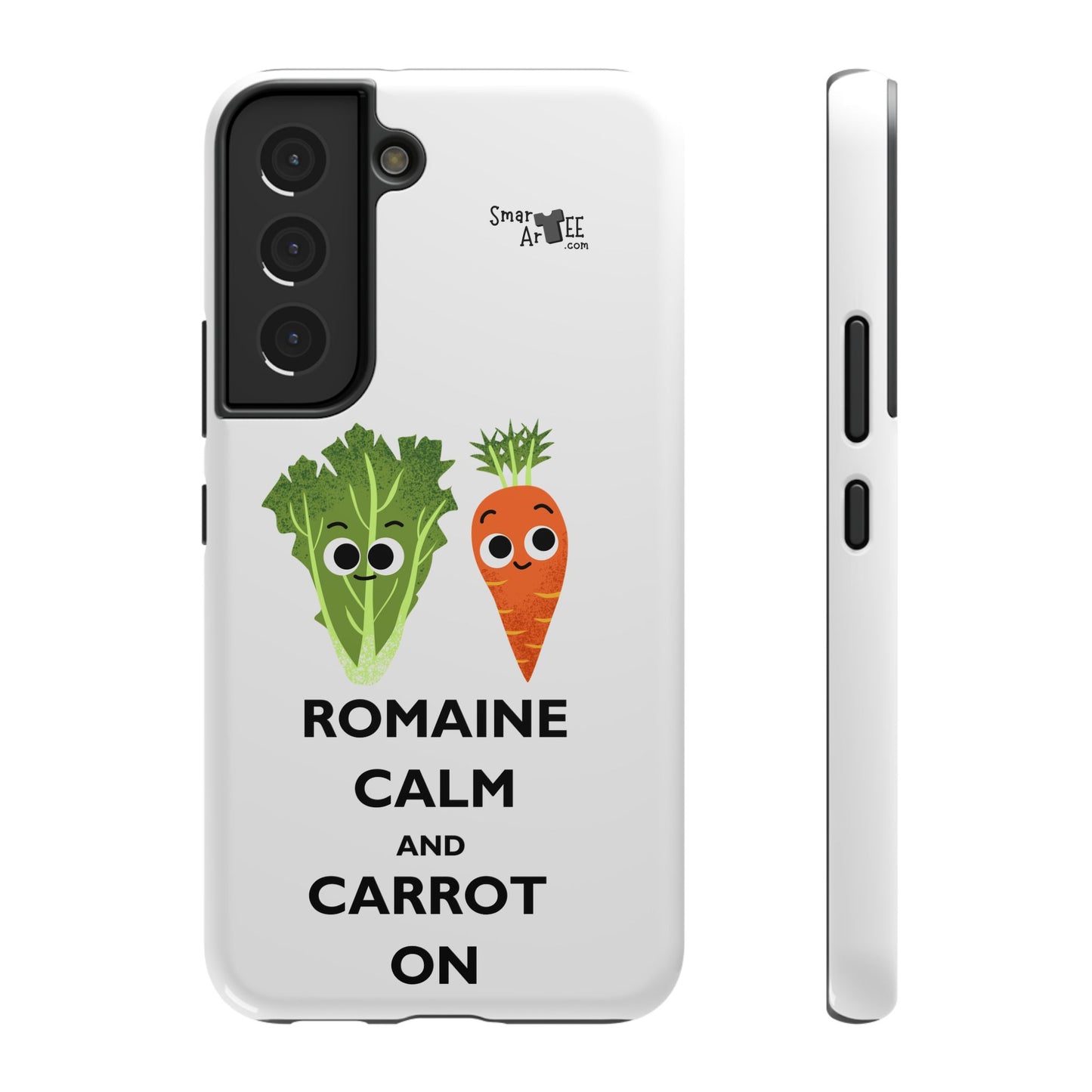 Cute Vegetable Pun Phone Caseca – Romaine Calm and Carrot On, Fun Gift, Kitchen Decor, Quirky, Culinary Passion