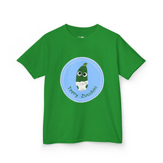 Kids Zucchini Tee, Cute Vegetable Shirt, Funny Kids Apparel, Gift for Kids, Playful Shirt, Gardening Themes
