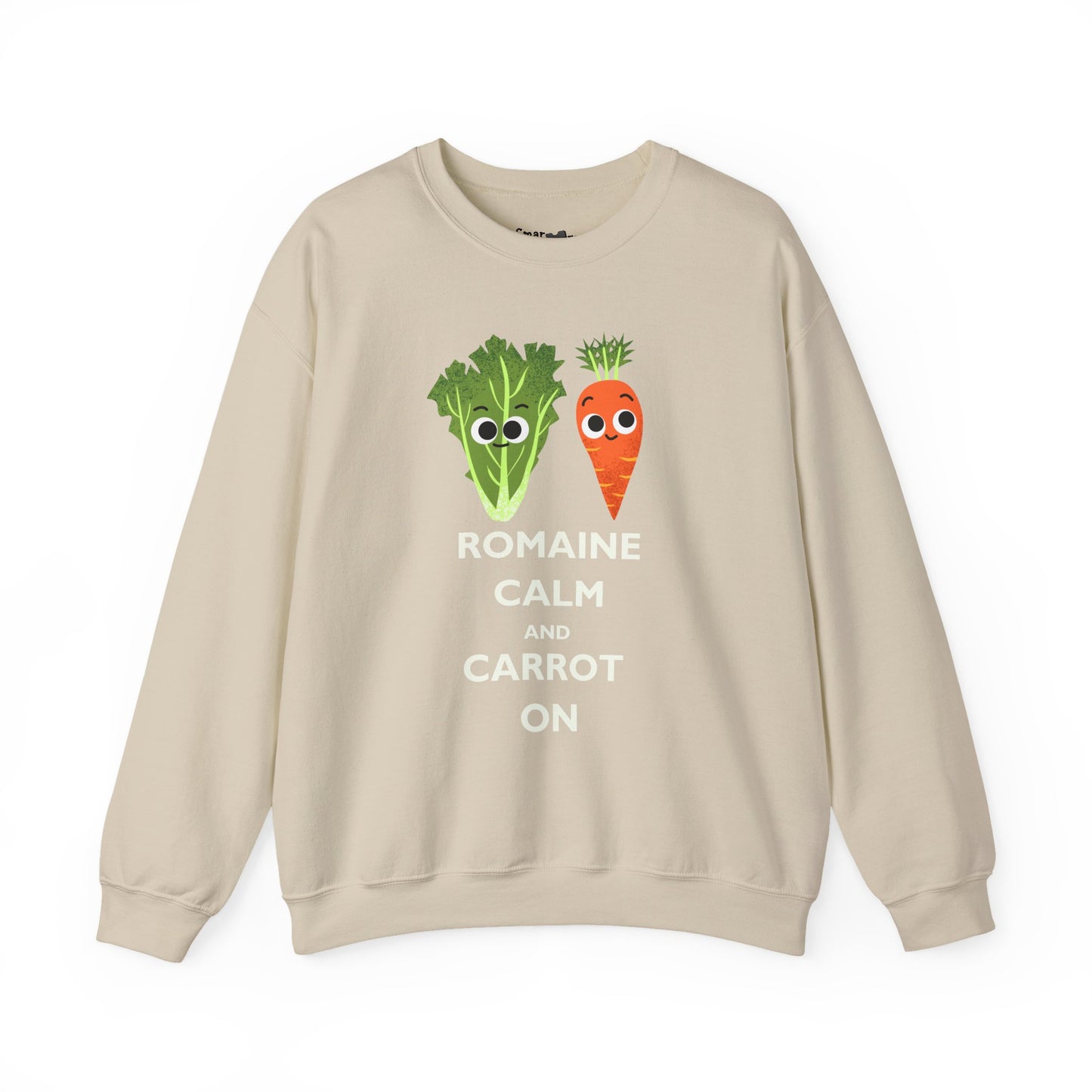 Funny Vegetable Sweatshirt - 'Romaine Calm and Carrot On' - Gift for Gardeners, Foodies, Friends, Casual Wear, Humor Apparel