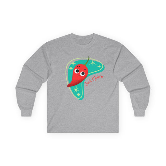 Cute Chili Pepper Long Sleeve Tees for All Ages, Fun Seasonal Apparel, Gift for Food Lovers, Playful Everyday Wear