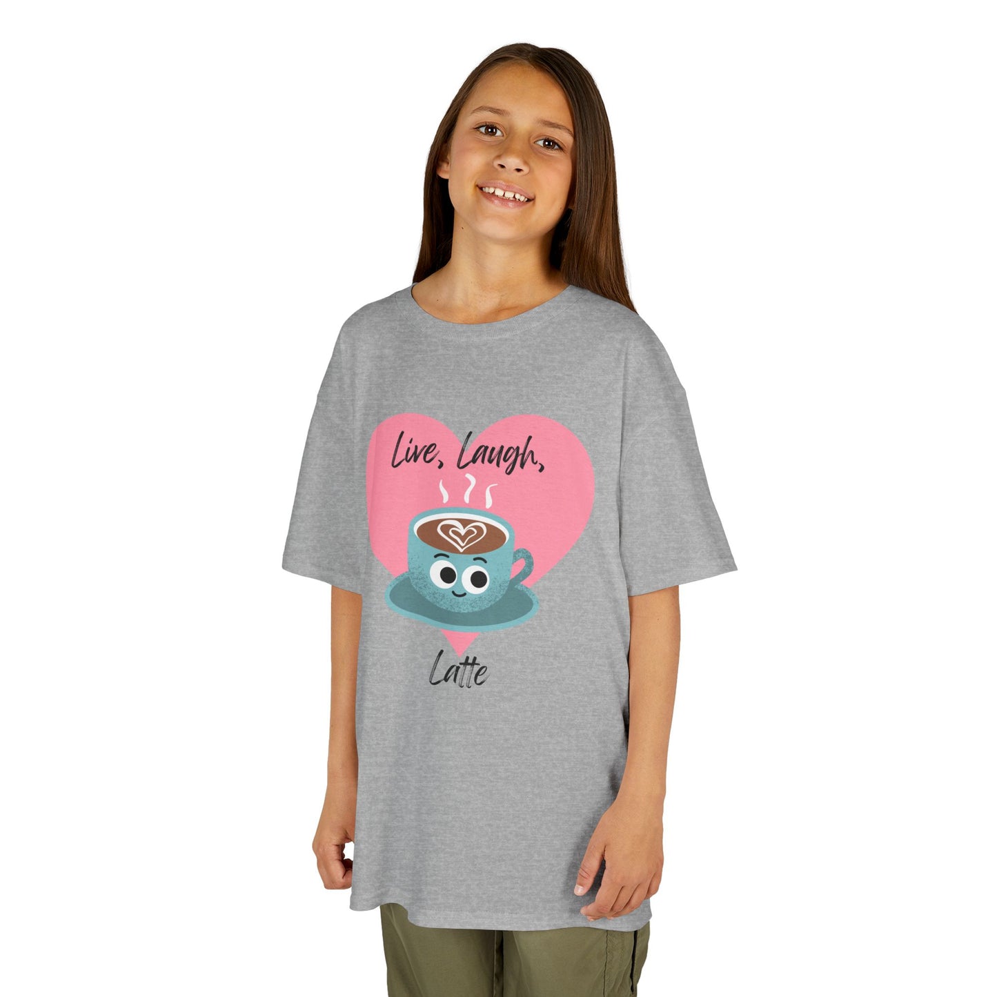 Cute Latte Kids Tee, Kids Cotton Shirt, Coffee Lover Shirt, Live Laugh Love Tee, Fun Gift for Kids
