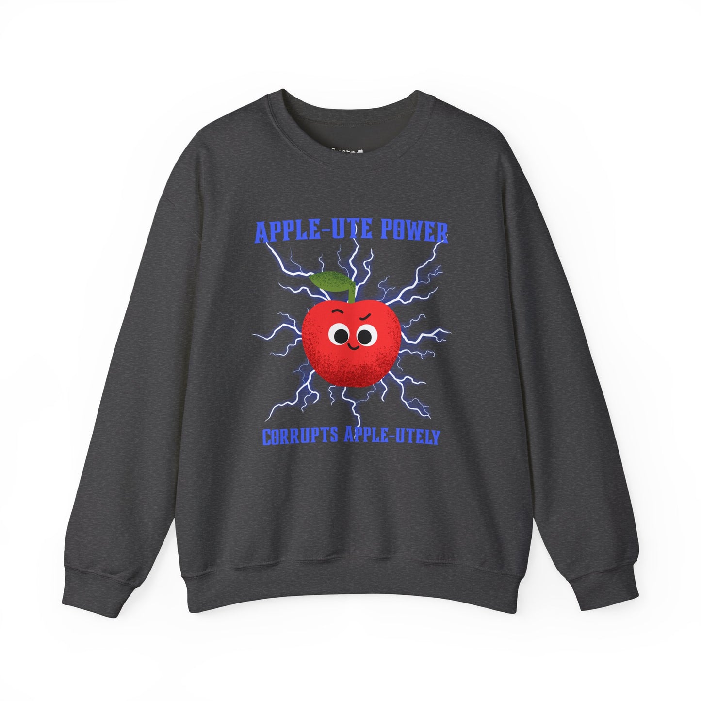 Funny Pun Apple-Ute Power Unisex Sweatshirt, Whimsical Art Design Apparel, Fall Comfort Clothing, Unisex Styling, Great Gift Idea