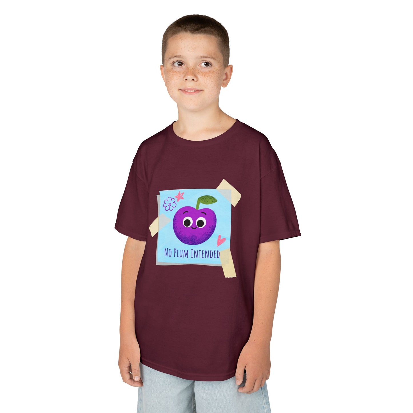 Kids Graphic Tee, Funny Kids Pun Shirt, Cute Apparel for Children, No Plum Intended Design, Birthday Gift, Everyday Wear