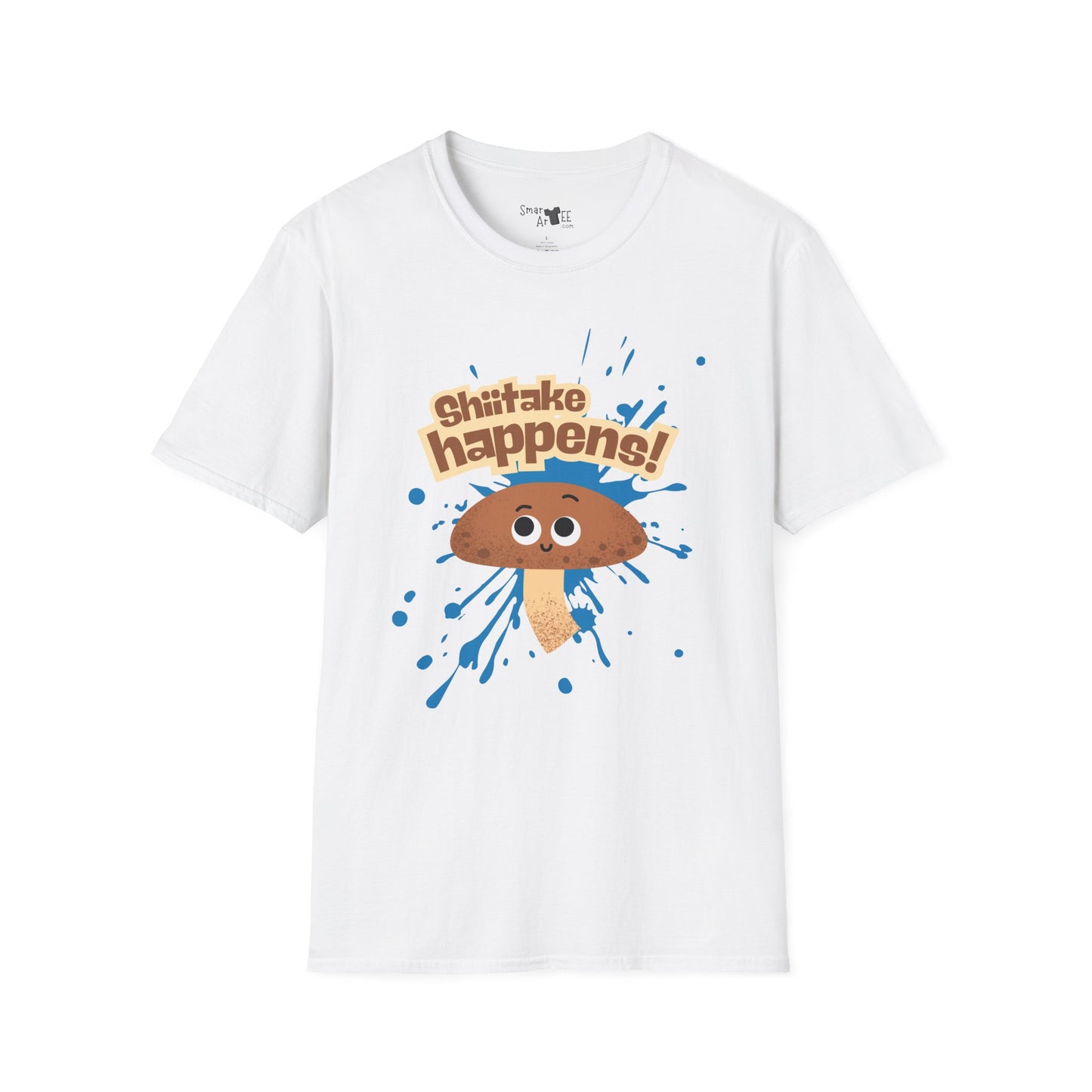Shitake Happens T-Shirt, Funny Mushroom Tee, Unisex Softstyle Shirt, Casual Humor Top, Gift for Fun Lovers, Quirky Apparel