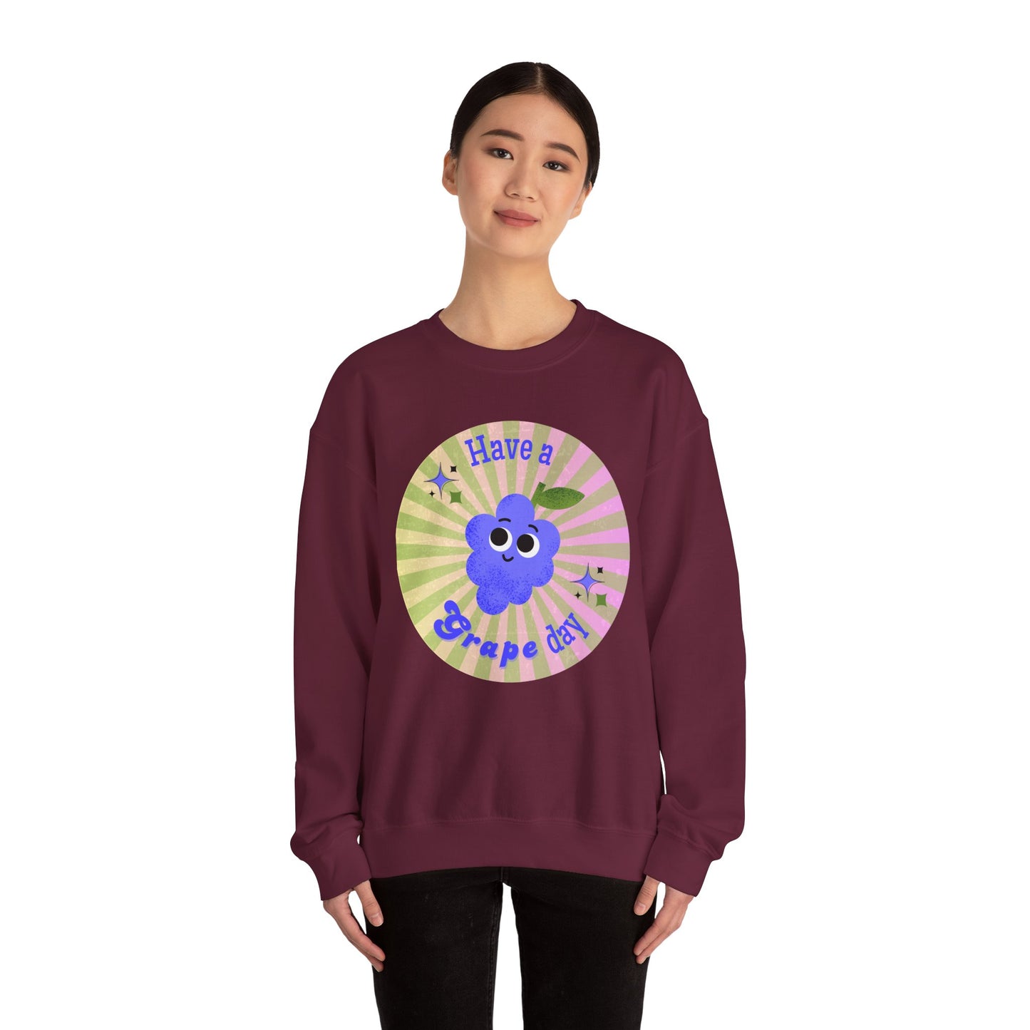 Funny Grape Pun Sweatshirt, Whimsical Art Clothing, Unisex Sweater, Great Gift Idea, Relaxed Comfy Style