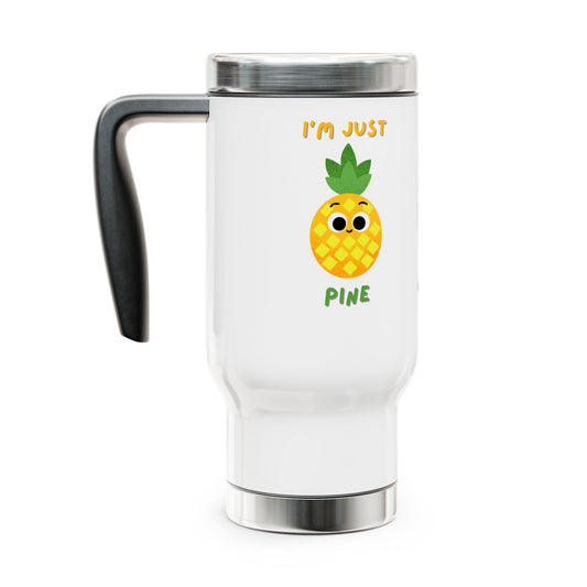 Pineapple Travel Mug, Funny Coffee Cup, Stainless Steel Mug, Tropical Cup Gift, Cute Pineapple Design for Summer