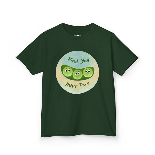 Kids Shirt with 'Find Your Inner Peas' Design, Fun & Relaxed Wear for Playtime, Perfect Gift for Kids, Summer Outfits, Funny Gift Idea