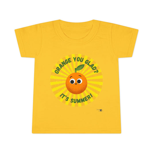Summer Toddler Shirt: Orange You Glad It's Summer? Fun Kids Tee, Birthday Gift, Playdate Outfit, Summer Vibes, Cute Children’s Apparel