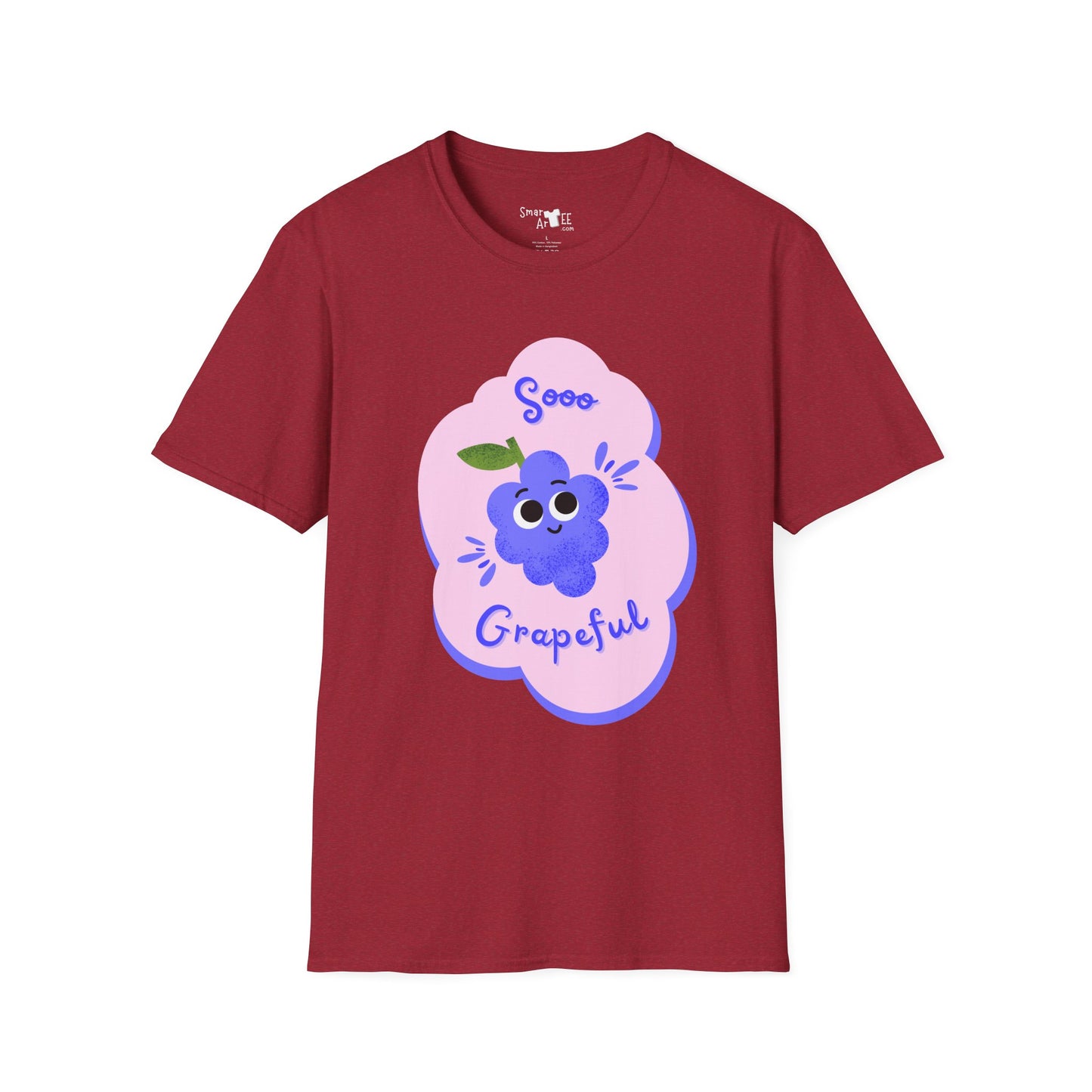 Sooo Grapeful Unisex Softstyle T-Shirt - Cute and Quirky Graphic Tee for Everyday Comfort | Perfect Gift for Fruit Lovers and Summer Fun