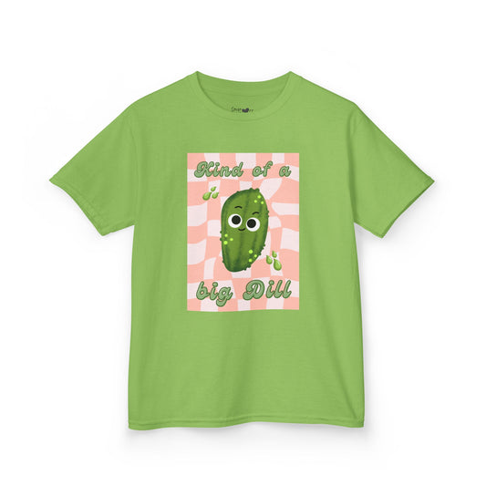Kids' Funny Cucumber 'Kind of a Big Dill' Humor Shirt, Funny Vegetable Pun, Great Gift Idea