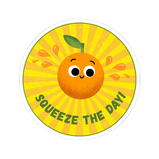 Bright and Cheerful Kiss-Cut Stickers, Fun Fruit Decor, Squeeze the Day Sticker, Cute Laptop Stickers, Gift for Orange Lovers, [...]