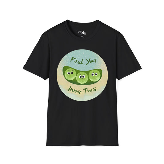 Find Your Inner Peas Unisex Softstyle T-Shirt, Fun Tee, Gift for Veggie Lovers, Cute Casual Wear, Plant-Based Humor Shirt