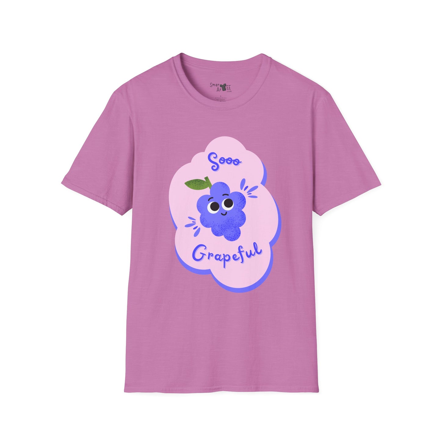 Sooo Grapeful Unisex Softstyle T-Shirt - Cute and Quirky Graphic Tee for Everyday Comfort | Perfect Gift for Fruit Lovers and Summer Fun