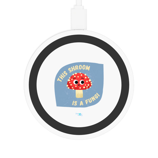 Cute Mushroom Wireless Charging Pad, Fun Tech Accessory, Gift for Gamers, Bundle With Air Pod Case, Eco-Friendly Charging Station
