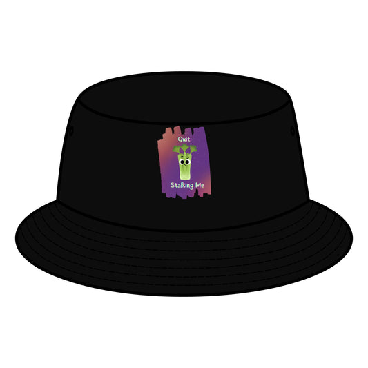 Funny Quit Stalking Me Celery Pun Bucket Hats - Perfect for Summer Fun, Casual Days, Beach Trips, Gift Ideas for Friends, Festival Fashion