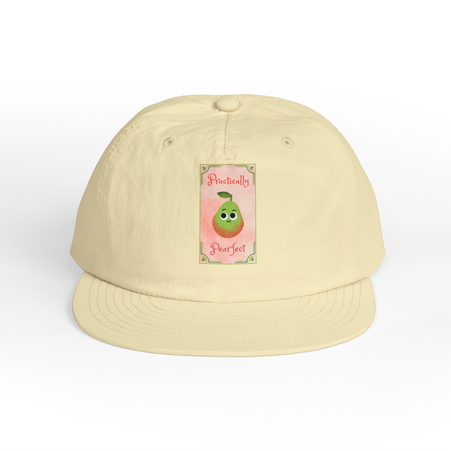 Surf Cap with 'Perfectly Pear' Design - Fun Beachwear, Summer Accessory, Gift Hat for Surfers, Casual Outfit, Beach Party Essential